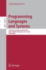 Image for Programming Languages and Systems : 14th Asian Symposium, APLAS 2016, Hanoi, Vietnam, November 21 - 23, 2016, Proceedings