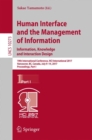 Image for Human interface and the management of information  : information, knowledge and interaction designPart I