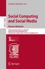 Image for Social computing and social media  : human behaviorPart 1