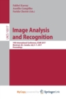 Image for Image Analysis and Recognition