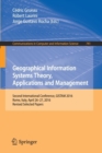 Image for Geographical information systems theory, applications and management  : Second International Conference, GISTAM 2016, Rome, Italy, April 26-27, 2016, revised selected papers