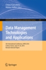 Image for Data Management Technologies and Applications: 5th International Conference, DATA 2016, Colmar, France, July 24-26, 2016, Revised Selected Papers