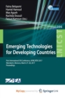 Image for Emerging Technologies for Developing Countries
