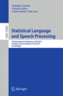 Image for Statistical Language and Speech Processing