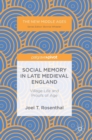 Image for Social Memory in Late Medieval England