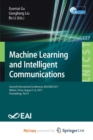 Image for Machine Learning and Intelligent Communications : Second International Conference, MLICOM 2017, Weihai, China, August 5-6, 2017, Proceedings, Part II