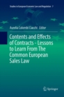Image for Contents and Effects of Contracts-Lessons to Learn From The Common European Sales Law