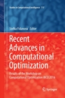 Image for Recent advances in computational optimization  : results of the Workshop on Computational Optimization WCO 2016