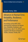 Image for Advances in Human Error, Reliability, Resilience, and Performance: Proceedings of the AHFE 2018 International Conference on Human Error, Reliability, Resilience, and Performance, July 21-25, 2018, Loews Sapphire Falls Resort at Universal Studios, Orlando, Florida, USA : 778