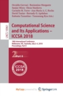 Image for Computational Science and Its Applications - ICCSA 2018 : 18th International Conference, Melbourne, VIC, Australia, July 2-5, 2018, Proceedings, Part II