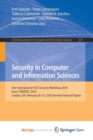 Image for Security in Computer and Information Sciences