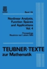Image for Nonlinear Analysis, Function Spaces and Applications : v. 4 : Proceedings of the Spring School Held in Roudnice nad Labem, 1990