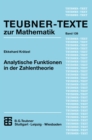 Image for Analytische Funktionen in Der Zahlentheorie