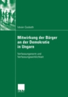 Image for Mitwirkung Der Burger an Der Demokratie in Ungarn: Verfassungsnorm Und Verfassungswirklichkeit