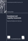 Image for Investment and Liquidity Constraints: Empirical Evidence for Germany
