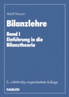 Image for Bilanzlehre: Band I: Einfuhrung in die Bilanztheorie