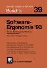 Image for Software-Ergonomie &#39;93: Von der Benutzungsoberflache zur Arbeitsgestaltung.