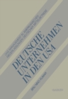 Image for Deutsche Unternehmen in den USA: Das Management in Amerikanischen Niederlassungen Deutscher Mittelbetriebe