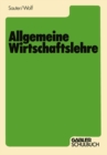 Image for Allgemeine Wirtschaftslehre