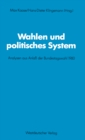 Image for Wahlen und politisches System: Analysen aus Anla der Bundestagswahl 1980