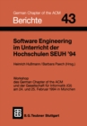 Image for Software Engineering Im Unterricht Der Hochschulen Seuh &#39;94