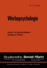 Image for Werbepsychologie: Ganzheits- und gestaltpsychologische Grundlagen der Werbung