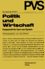 Image for Politik und Wirtschaft: Festschrift fur Gert von Eynern