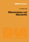 Image for Bilanzanalyse und Bilanzkritik