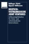 Image for Deutsch-vietnamesische Joint Ventures: Aufbaumoglichkeiten fur klein- und mittelstandische Unternehmen
