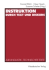 Image for Instruktion durch Text und Diskurs: Zur Linguistik Technischer Texte&#39;