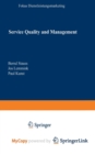 Image for Service Quality and Management