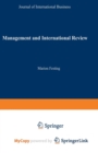Image for Management and International Review