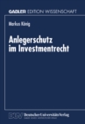 Image for Anlegerschutz Im Investmentrecht.