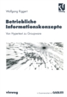 Image for Betriebliche Informationskonzepte: Von Hypertext zu Groupware.