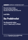Image for Das Produktverbot: Eine Okonomische Analyse Von 17 Chemg Und 16 Pflschg.