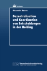 Image for Dezentralisation Und Koordination Von Entscheidungen in Der Holding.