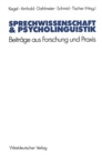 Image for Sprechwissenschaft &amp; Psycholinguistik: Beitrage aus Forschung und Praxis