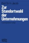 Image for Zur Standortwahl der Unternehmungen.