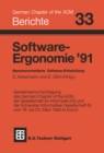 Image for Software-Ergonomie &#39;91: Benutzerorientierte Software-Entwicklung.