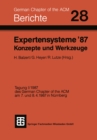 Image for Expertensysteme &#39;87 Konzepte und Werkzeuge.