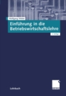 Image for Einfuhrung in Die Betriebswirtschaftslehre