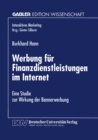 Image for Werbung Fur Finanzdienstleistungen Im Internet: Eine Studie Zur Wirkung Der Bannerwerbung.