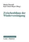 Image for Zwischenbilanz Der Wiedervereinigung: Strukturwandel Und Mobilitat Im Transformationsproze