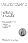 Image for Diskursanalysen 2: Institution Universitat
