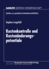 Image for Kostenkontrolle Und Kostenanderungspotentiale.