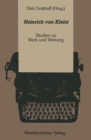 Image for Heinrich von Kleist: Studien zu Werk und Wirkung