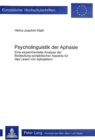 Image for Psycholinguistik der Aphasie