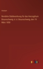 Image for Revidirte Stadteordnung fur das Herzogthum Braunschweig