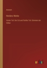 Image for Herders Werke : Vierter Teil: Der Cid und Funfter Teil: Stimmen der Voelker