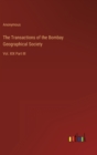 Image for The Transactions of the Bombay Geographical Society
